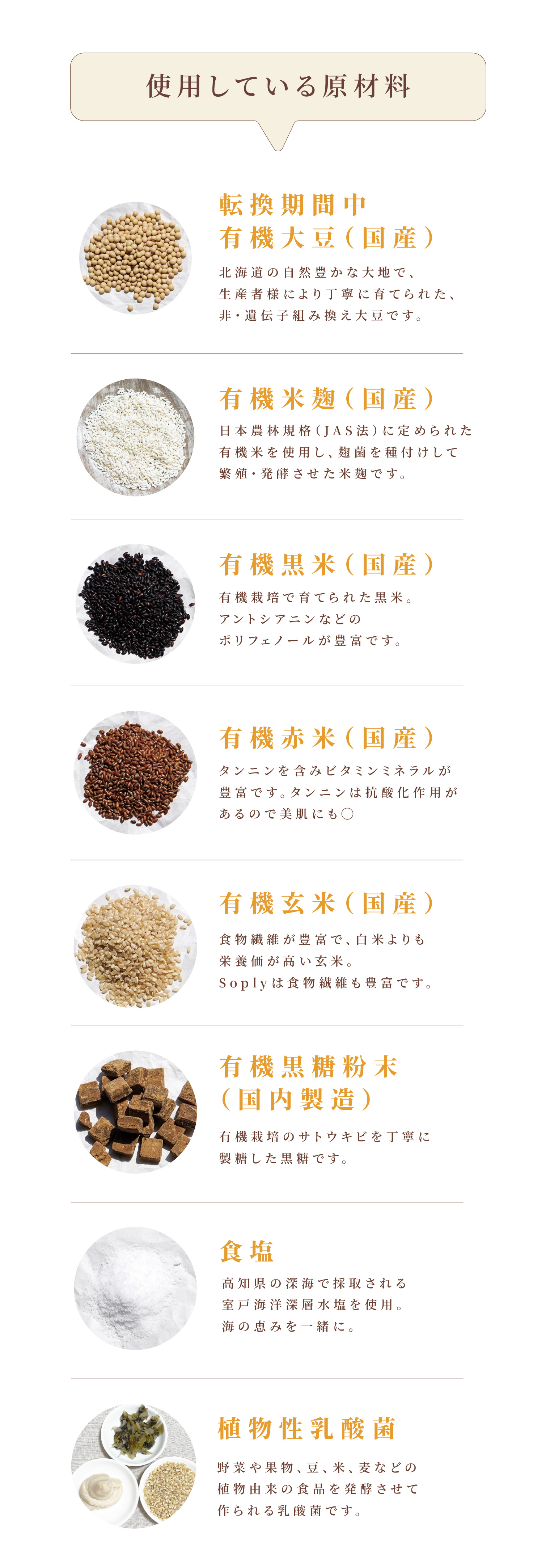 使用している原材料